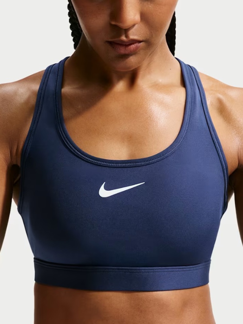 Nike Swoosh Dri-FIT S Midnight Navy/White Medium-Support Padded Sports Bra NWT